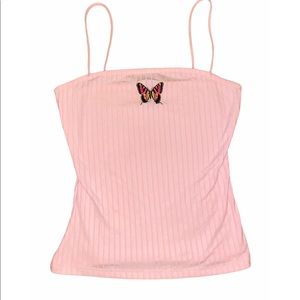 Pink Butterfly Embroidery Cami | Small